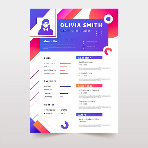 Cv template modern style