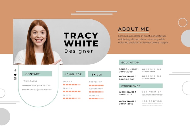 Cv template online concept