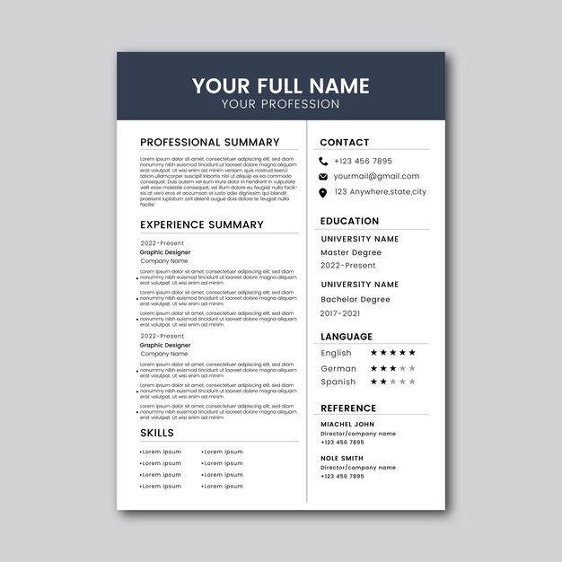 CV Template Resume