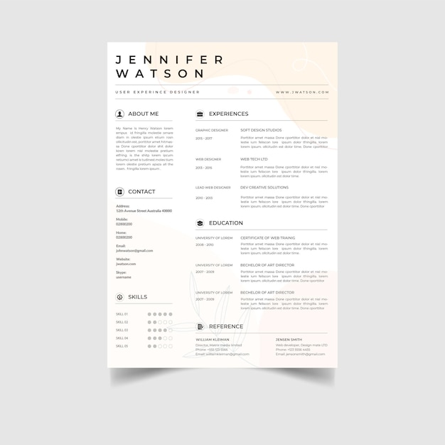 A cv that has the word watson on it