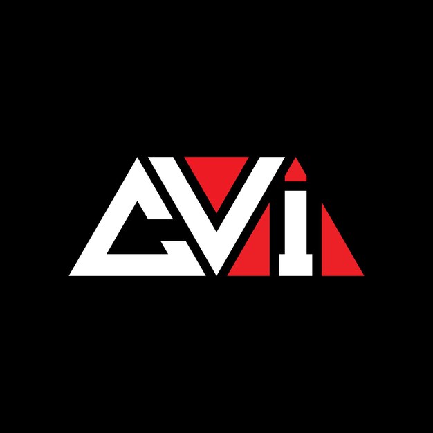 Треугольная буква CVI дизайн логотипа с треугольной формой CVI треугольная конструкция логотипа монограмма CVI триугольный вектор логотипа шаблон с красным цветом CVI трекутный логотип простой элегантный и роскошный логотип CVI