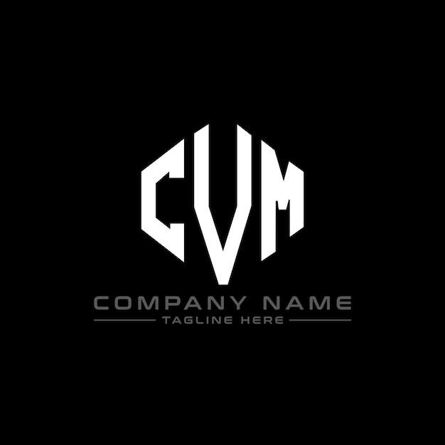 CVM (CVM Polygon) とは複数角形6角形ベクトル形のロゴのデザインでCVM (CMV) のモノグラムビジネスのロゴおよび不動産のロゴです