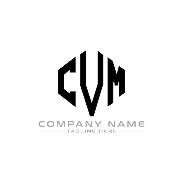 CVM (CVM Polygon) とは複数角形6角形ベクトル形のロゴのデザインでCVM (CMV) のモノグラムビジネスのロゴおよび不動産のロゴです