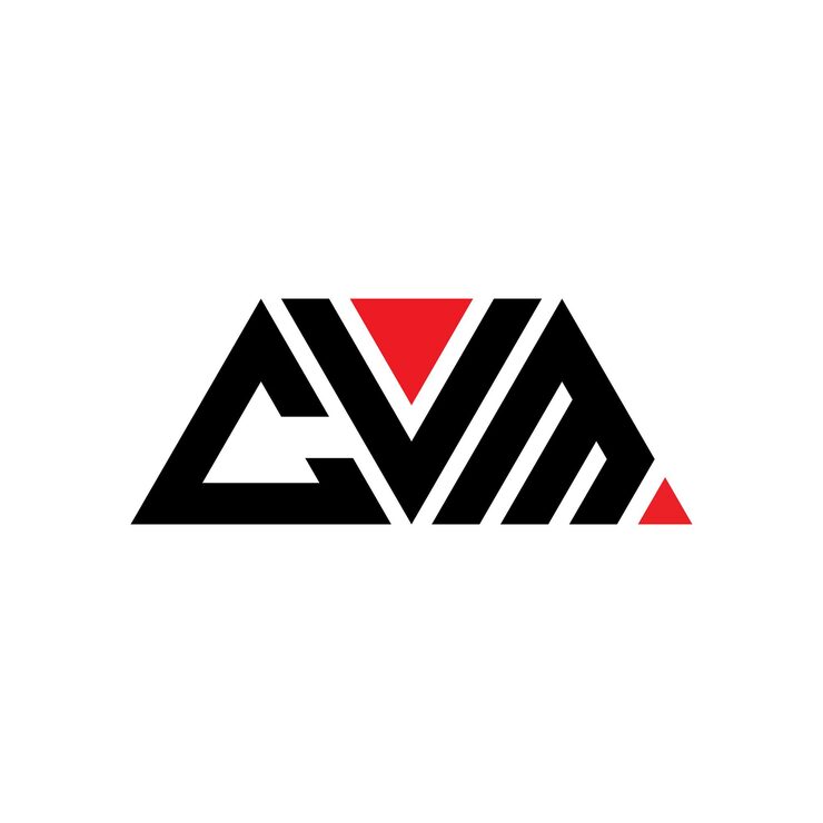 Vector 삼각형 모양의 cvm 삼각형 로고 디자인 모노그램 cvm 세각형 터 로고 템플릿과 빨간색 cvm 삼角형 로고 간단하고 우아하고 고급스러운 cvm 로고