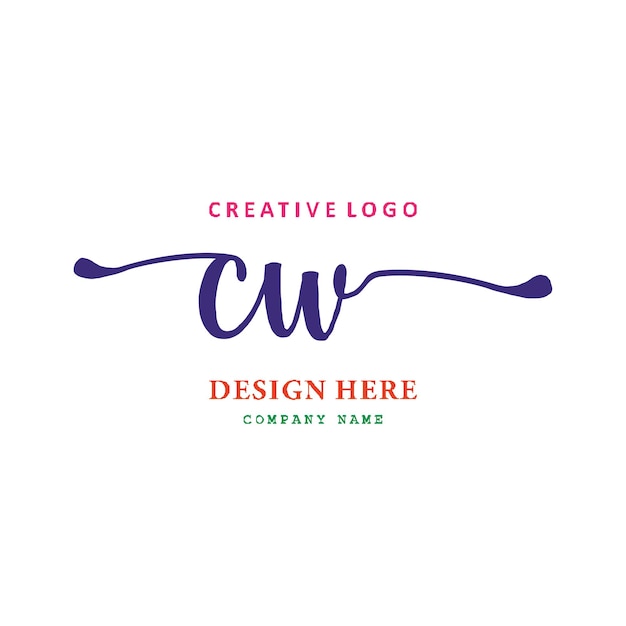 CW lettering logo is simple easy to understand and authoritative