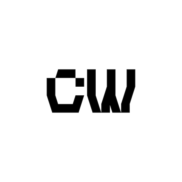 Vector cw monogram logo ontwerp letter tekst naam symbool monochroom logo alfabet karakter eenvoudig logo