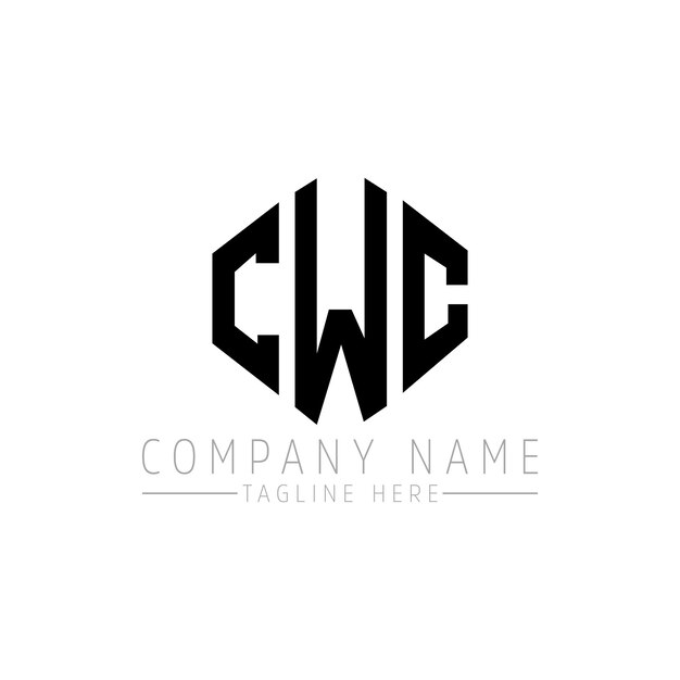 Cwc letter logo design con forma di poligono cwc poligono e forma di cubo cwc esagono vettoriale modello di logo colori bianco e nero cwc monogramma business e logo immobiliare