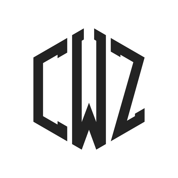 Дизайн логотипа CWZ Первоначальная буква CWZ Монограмма Логотип с использованием шестиугольной формы