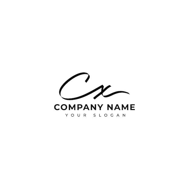 Cx Eerste handtekening logo vector ontwerp