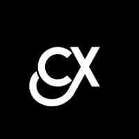 Vector cx letter logo design on black background cx creative initials letter logo concept cx letter design cx white letter design on black background c x c x logo