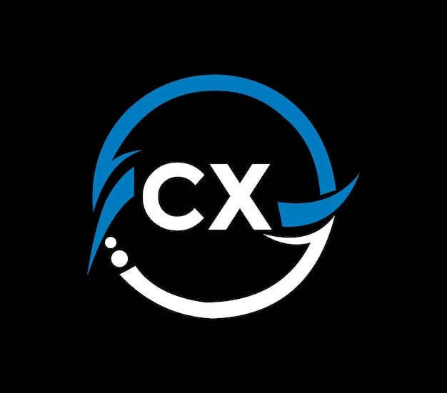 CX-letterlogo-ontwerp met een cirkelvorm CX-logo-ontwerp met een uniek en eenvoudig ontwerp