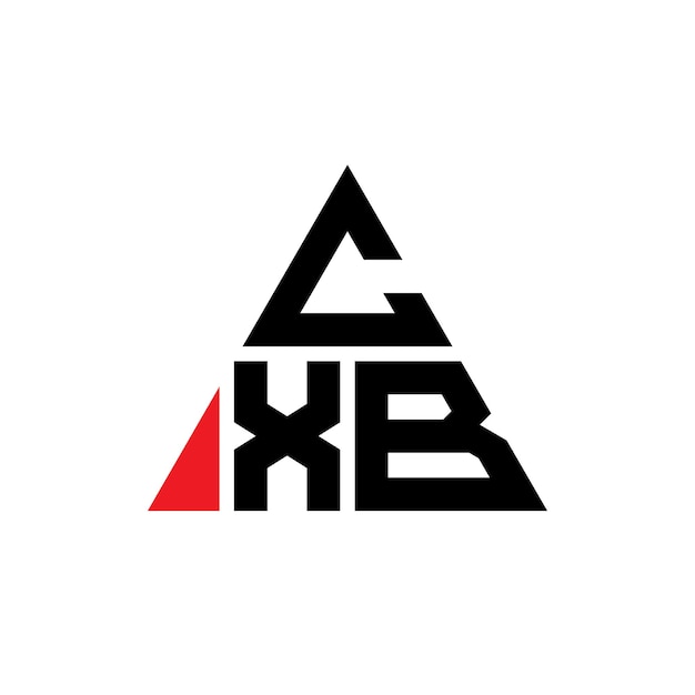 CXB triangle letter logo design with triangle shape CXB triangle logo design monogram CXB triangle vector logo template with red color CXB triangular logo Simple Elegant and Luxurious Logo