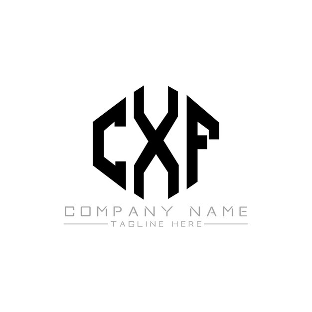 Vettore cxf letter logo design con forma di poligono cxf poligono e forma di cubo logo design cxf esagono vettoriale modello di logo colori bianco e nero cxf monogramma business e logo immobiliare