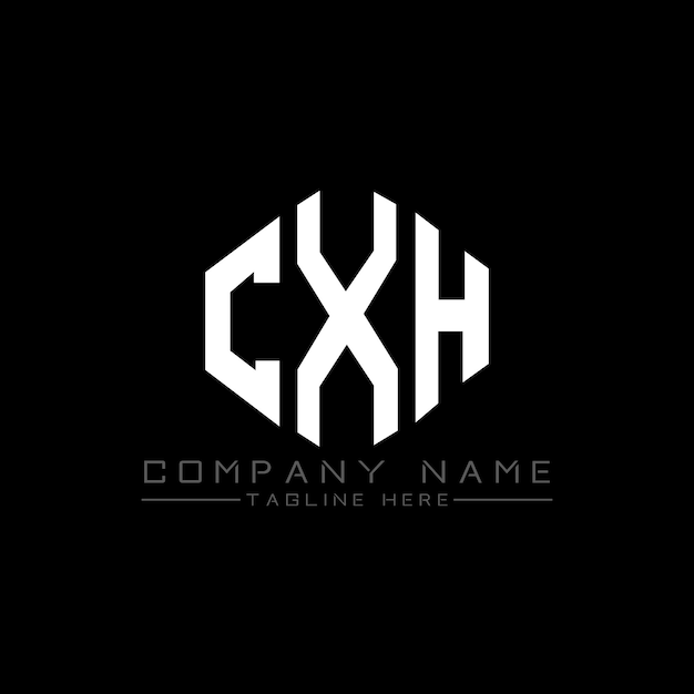 Vector cxh letter logo design with polygon shape cxh polygon and cube shape logo design cxh hexagon vector logo template white and black colors cxh monogram business and real estate logo