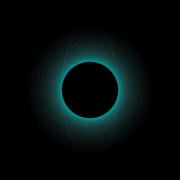 Cyan black hole spirograph vector illustration