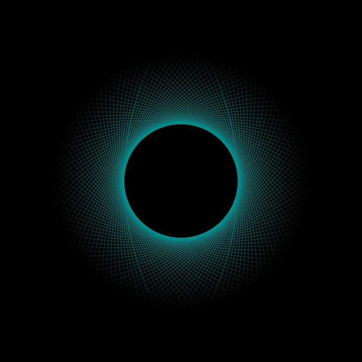 Vector cyan black hole spirograph vector illustration