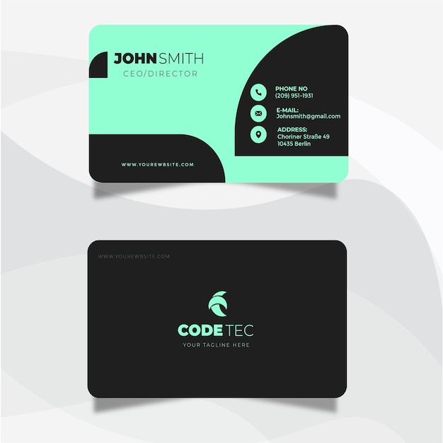 cyan black
 Minimal. office card modern business card template. visiting corporate card