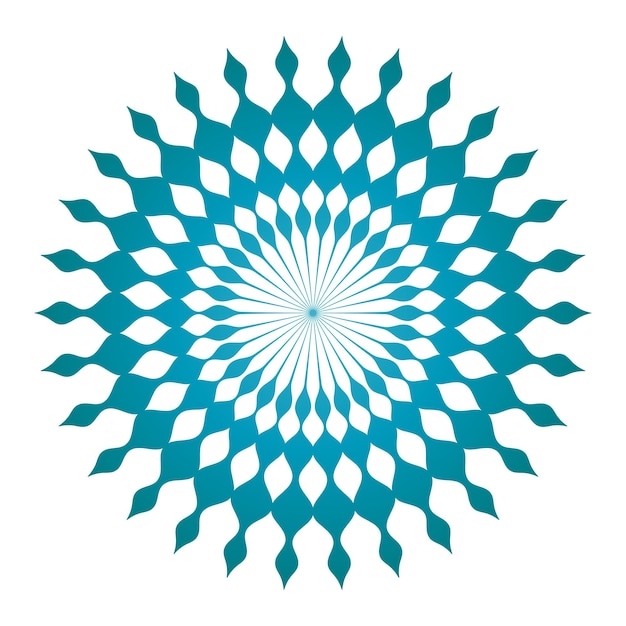 Cyan blue abstract mandala vector art