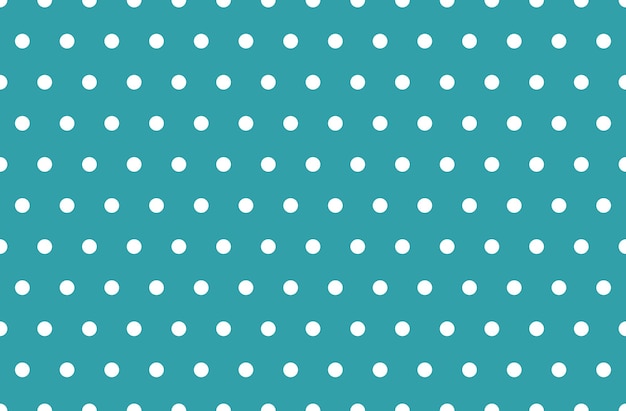 Cyan blue and white polka dot pattern vector background