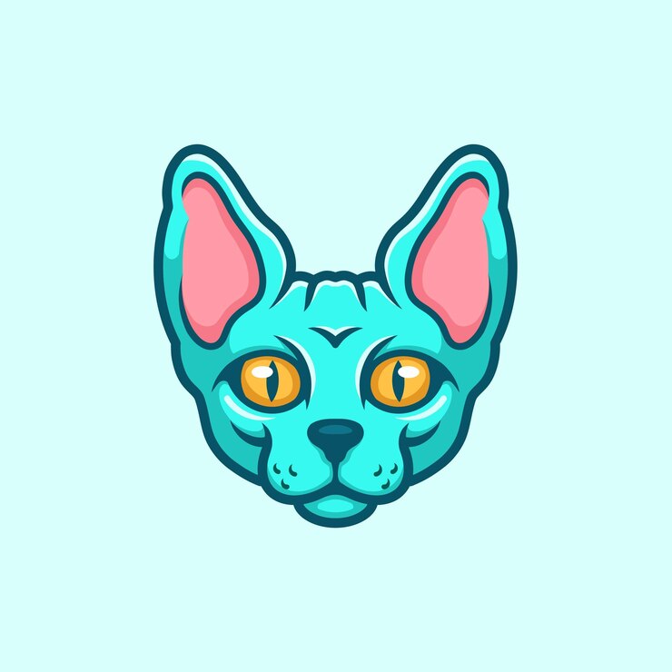 Vector cyan spink cartoon illustration