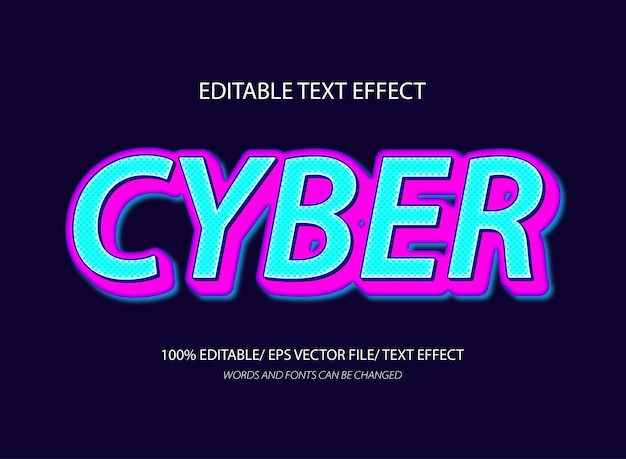 Cyber 3D bewerkbaar teksteffect