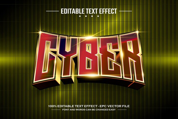 Cyber 3D bewerkbare teksteffectsjabloon