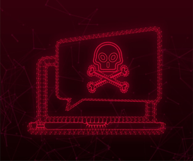 cyber attack data phishing with fishing hook laptop internet security vector stock illustration