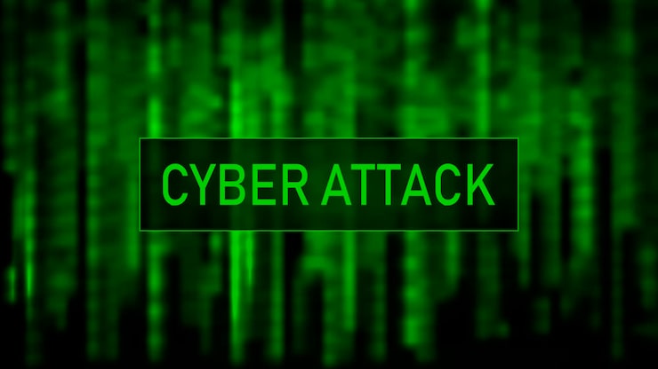 Vector cyber attack digital background green matrix binary computer code vector illustration computer screen error templates