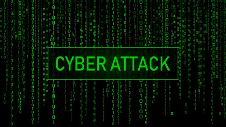 Vector cyber attack hacking digital background green matrix binary computer code vector illustration computer screen error templates
