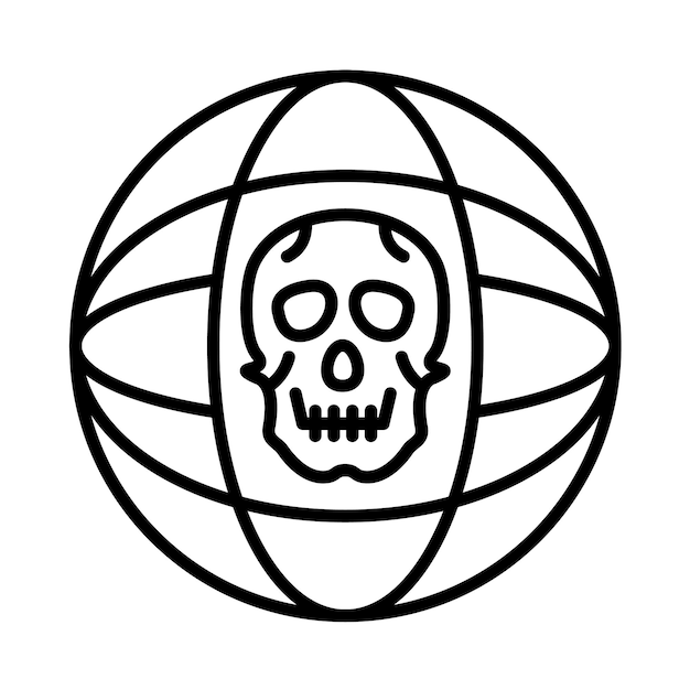 サイバー攻撃ラインのイラスト