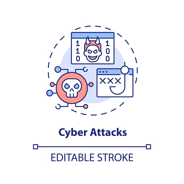 Cyber attacks concept icon