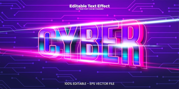 Cyber Bewerkbaar teksteffect in moderne trendstijl