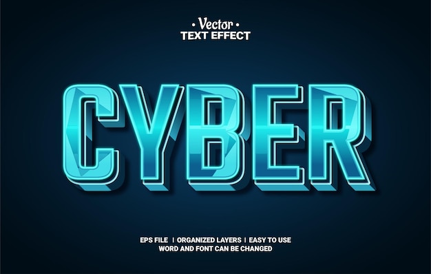 Cyber bewerkbaar vectorteksteffect