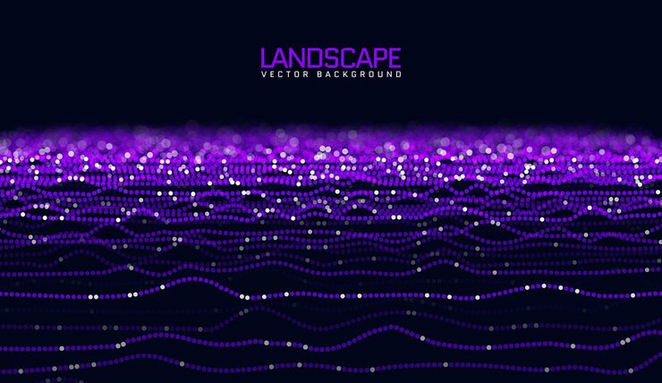 Vector cyber big data particle flow with bokeh effect digital neural network visualizing ai deep learning