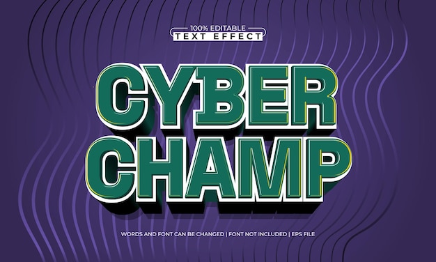 cyber champ editable text effect with a techno and future text style