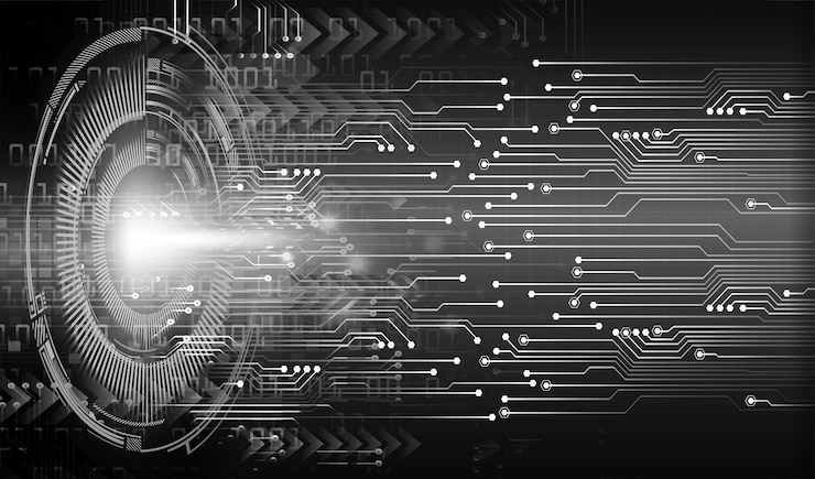 Vector cyber circuit future technology concept background