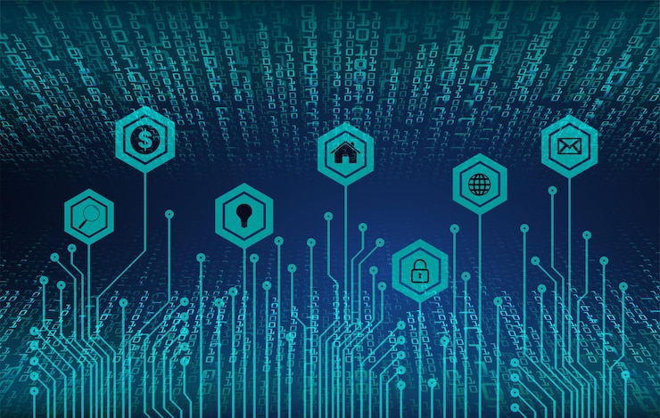 Vector cyber circuit future technology concept background