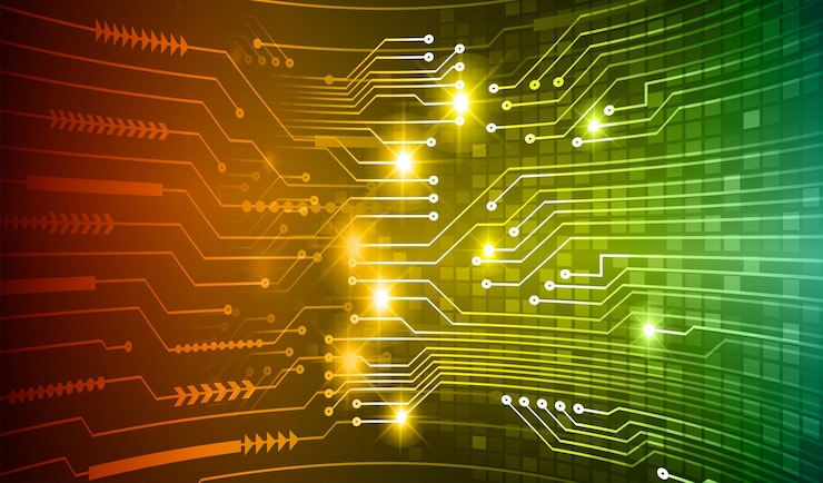 Vector cyber circuit future technology concept background