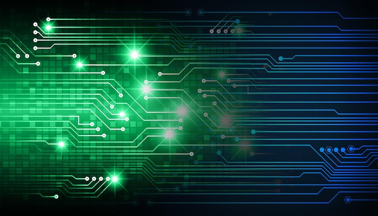 Vector cyber circuit future technology concept background