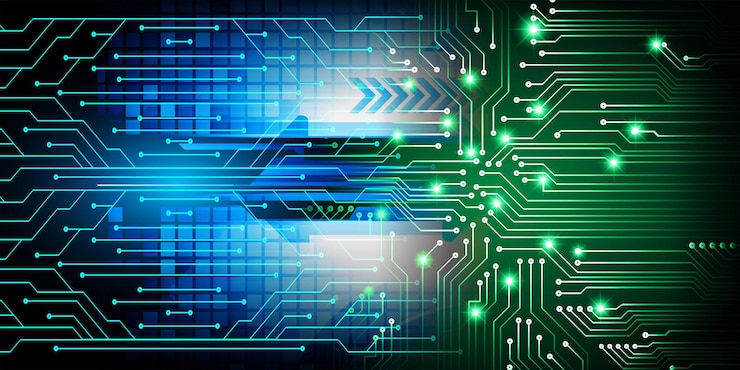 Vector cyber circuit future technology concept background