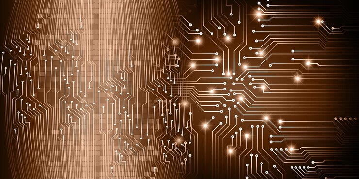 Vector cyber circuit future technology concept background