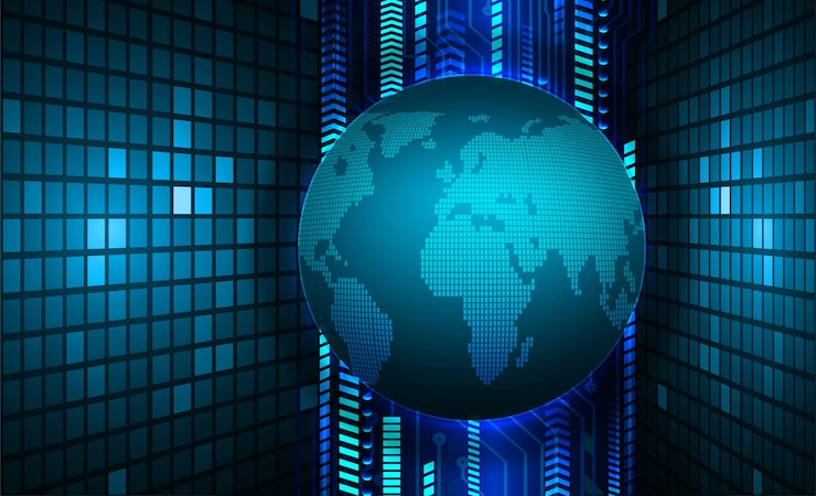 Vector cyber circuit future technology concept background