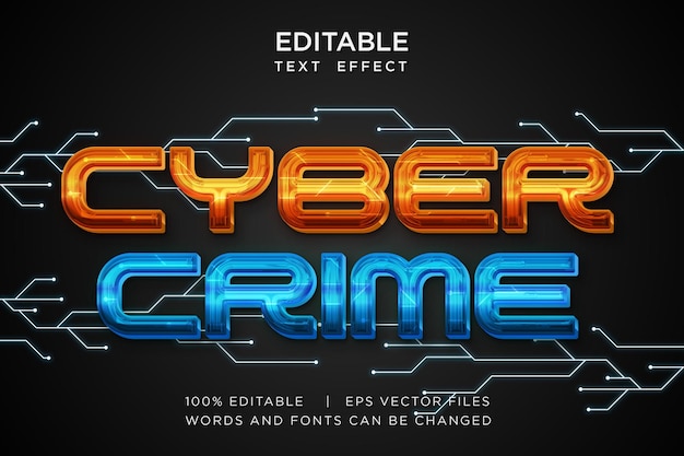 cyber crime editable text effect