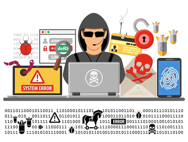 Cyber crime hacking and phishing concept