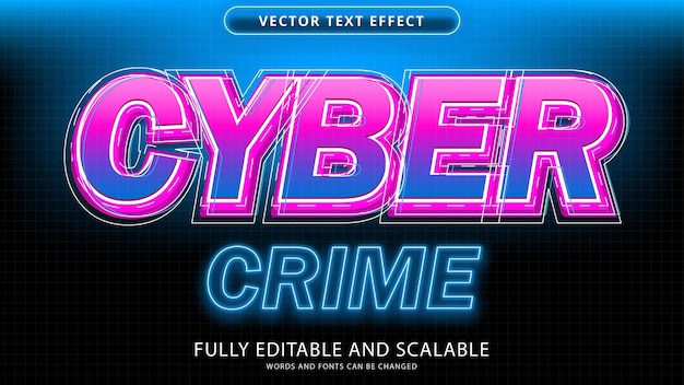 cyber crime text effect editable eps file