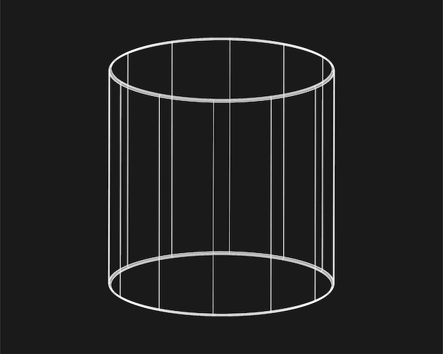 Кибер искаженная форма элемент ретро-панк-дизайна Wireframe волна геометрическая форма на черном фоне Векторная иллюстрация