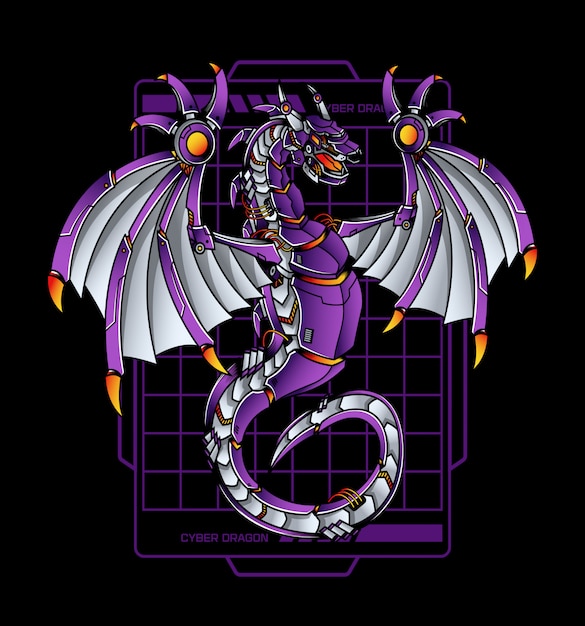 Vector cyber dragon