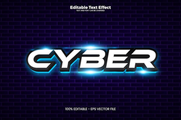 Cyber editable text effect in modern trend style