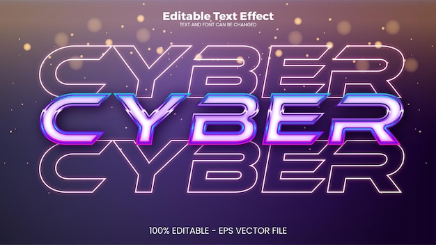 Cyber Editable text effect in modern trend style