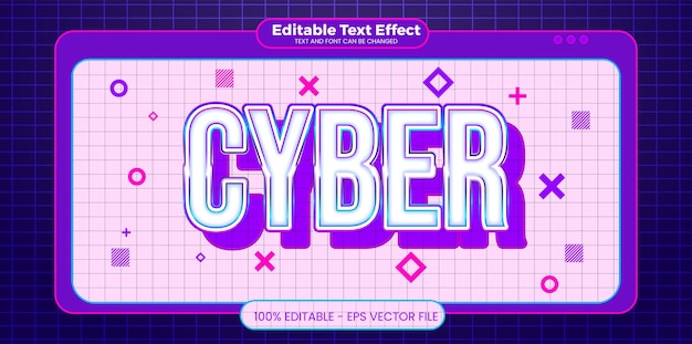 Cyber editable text effect in modern trend style